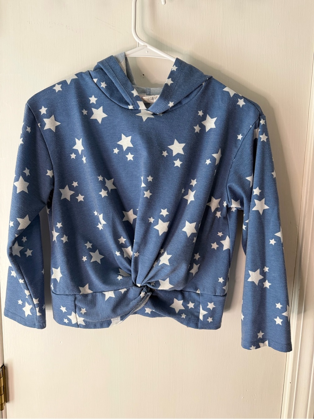 Love Squared Girls Star Print Hooded Twist Top